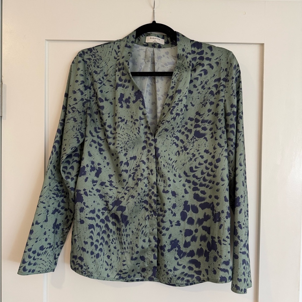 Babaton Blue and Green Patterned Blazer